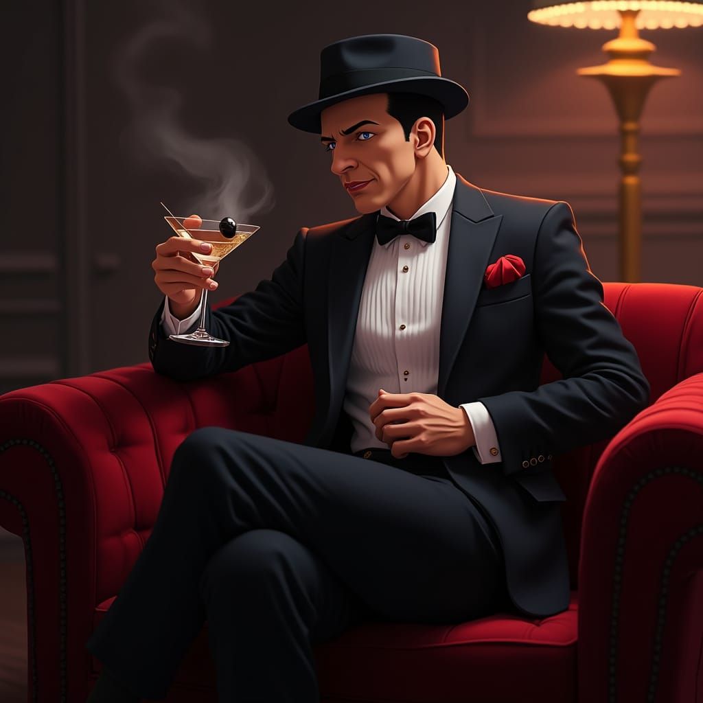 Rat Pack Elegance in a 1950s Jazz Club