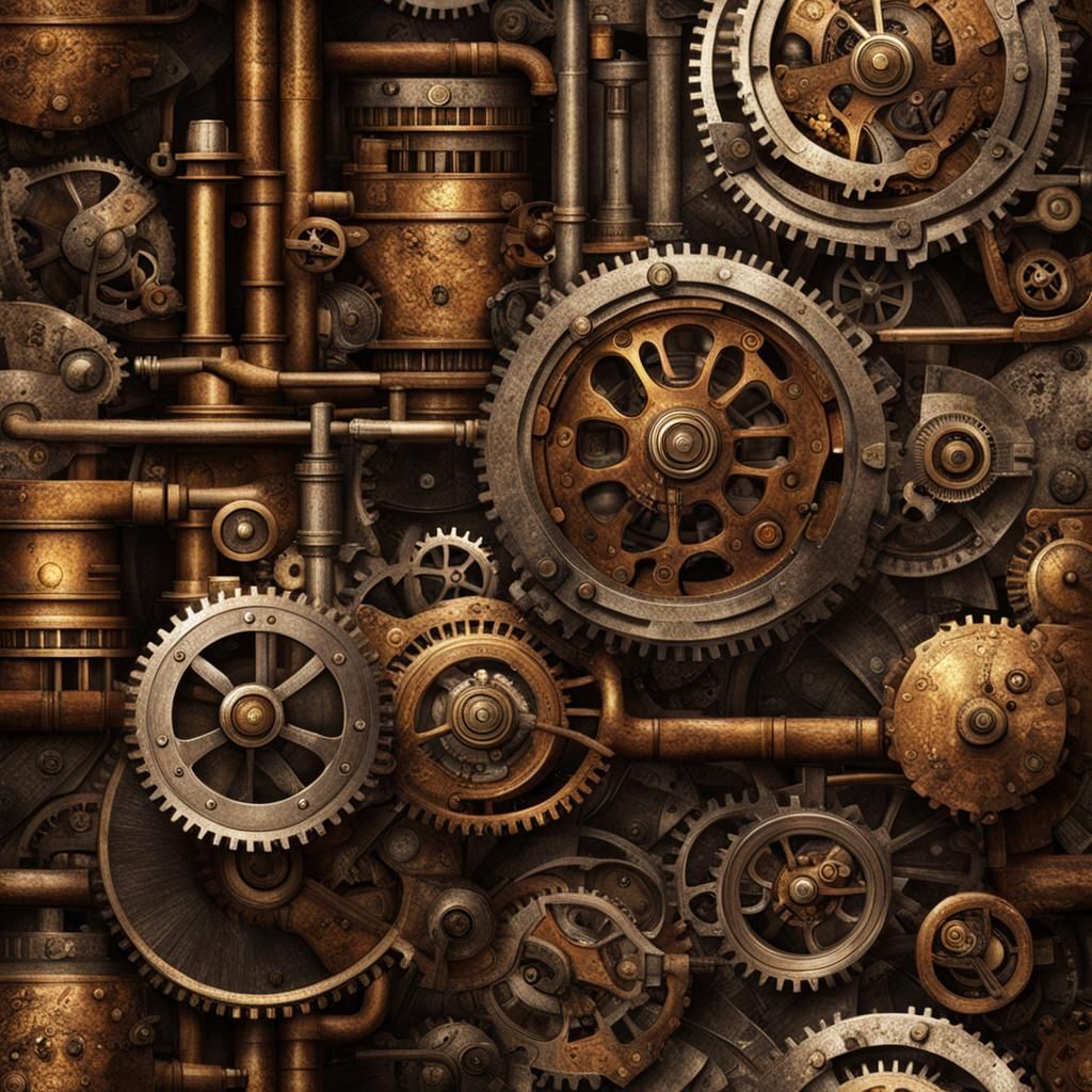 Detailed Steampunk Engine Texture