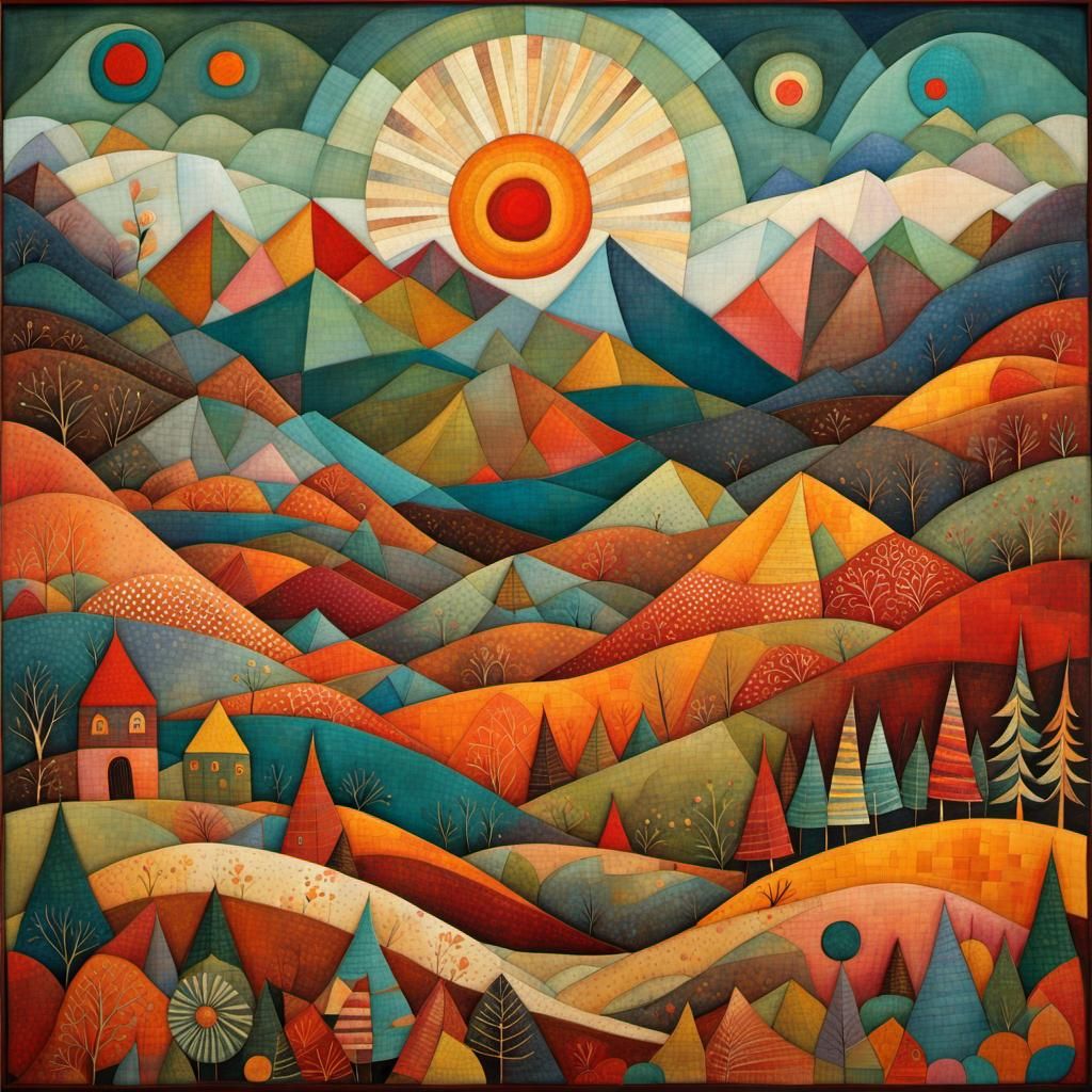 Detailed Mountains Inspired by Abstract Art