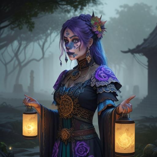 Dia de los Muertos Celebration in Fantasy Concept Art