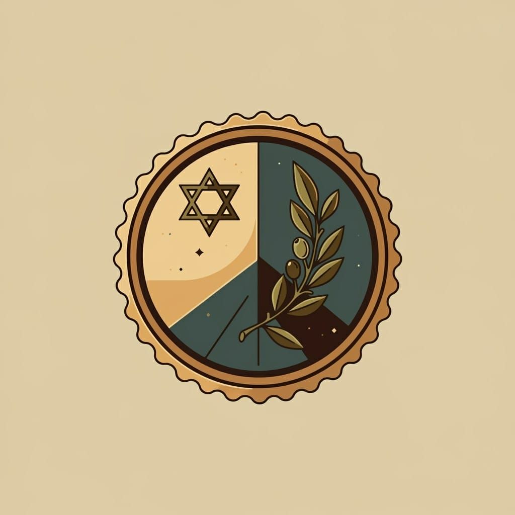 Peace Emblem with David Star in Vector Art