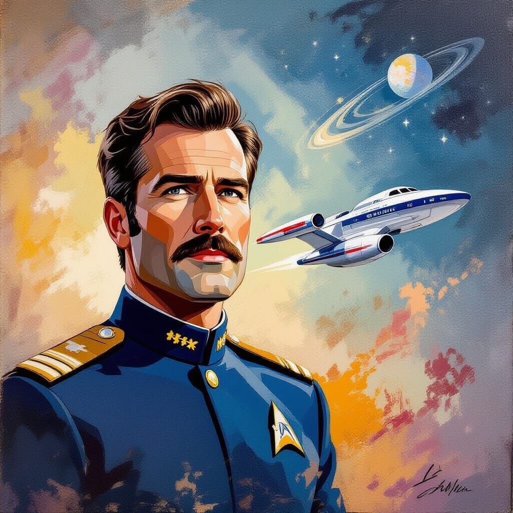 Starfleet Officer's Truth in Gouache Style