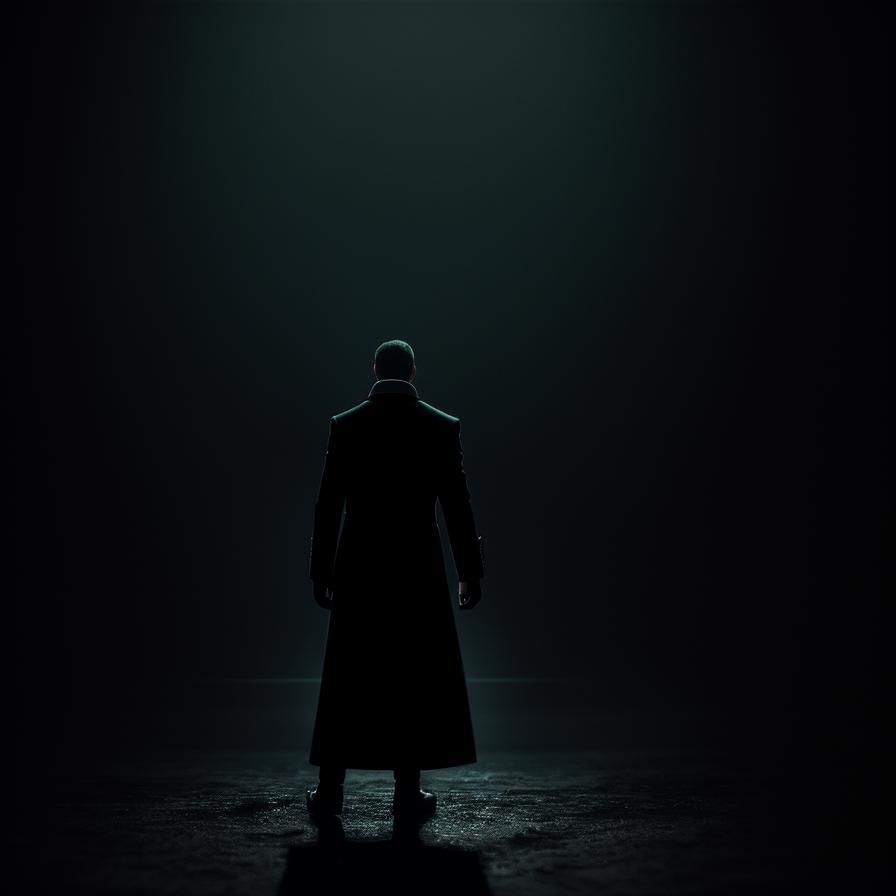 Dramatic Solitary Figure in Cinematic Film Still