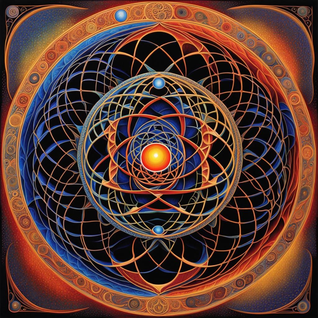 Sacred Geometry in Abstract Cubist Style