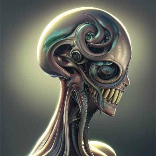 Surreal Alien Portrait in Organic Style