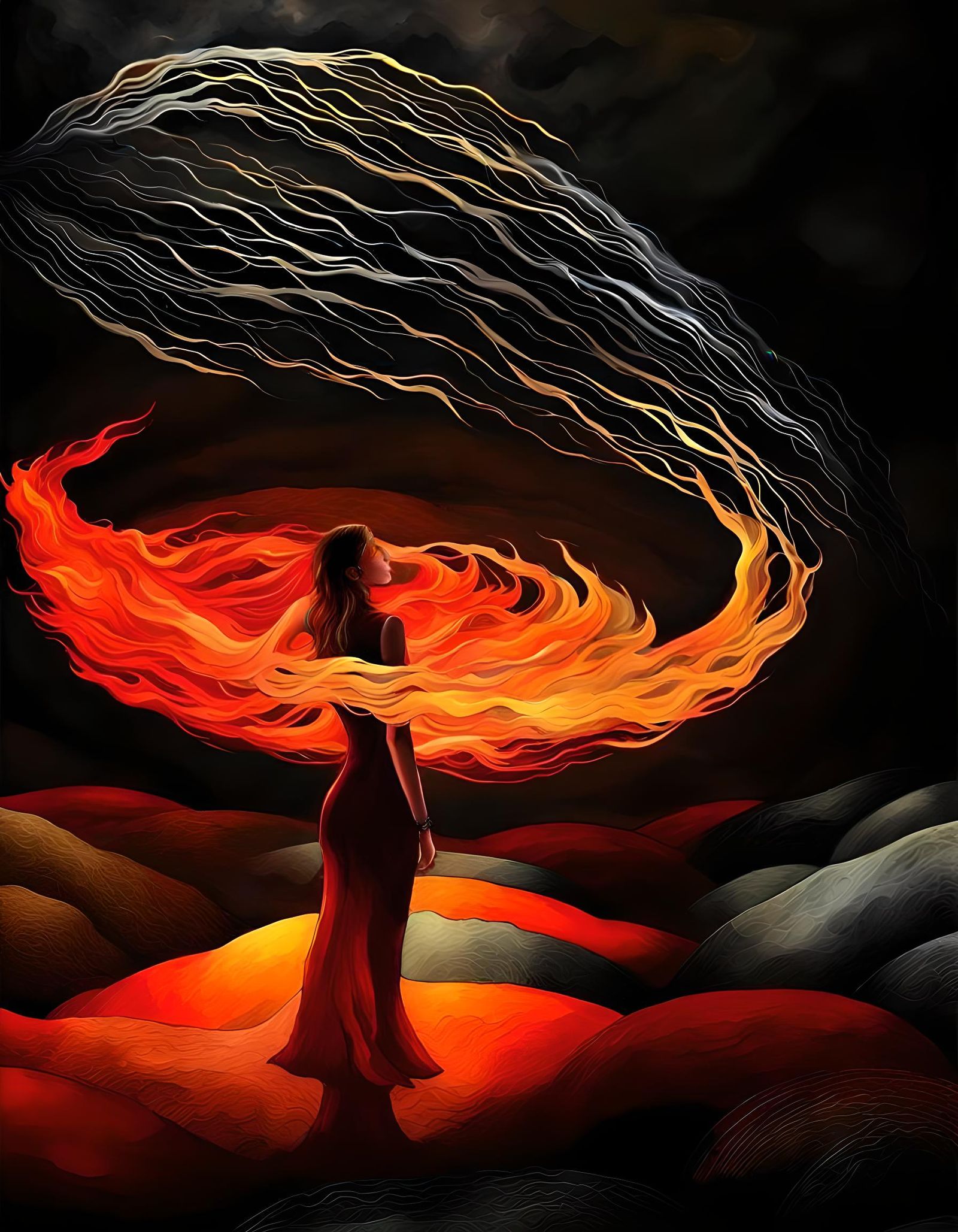 Waxen Angels Play with Fire in Watercolor