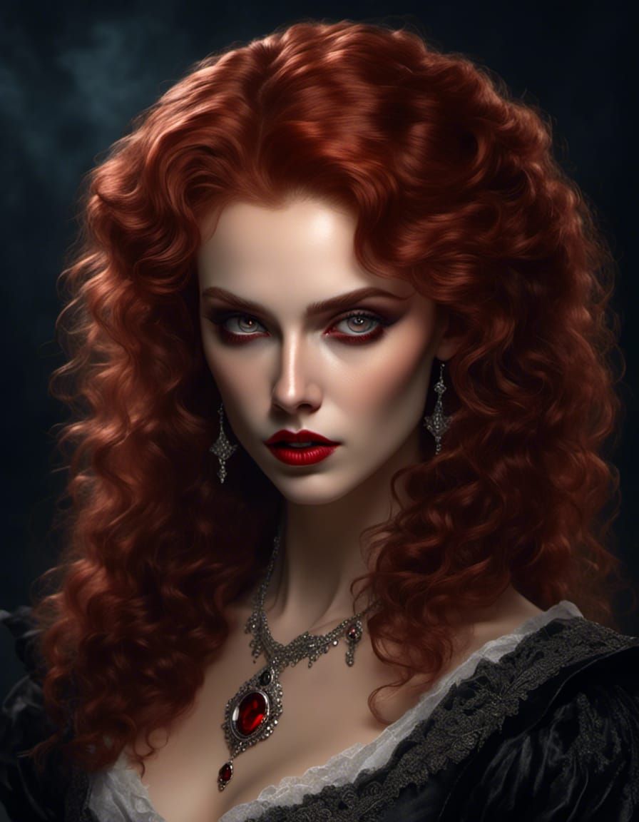 Victorian Vampire Portrait with Dramatic Lighting