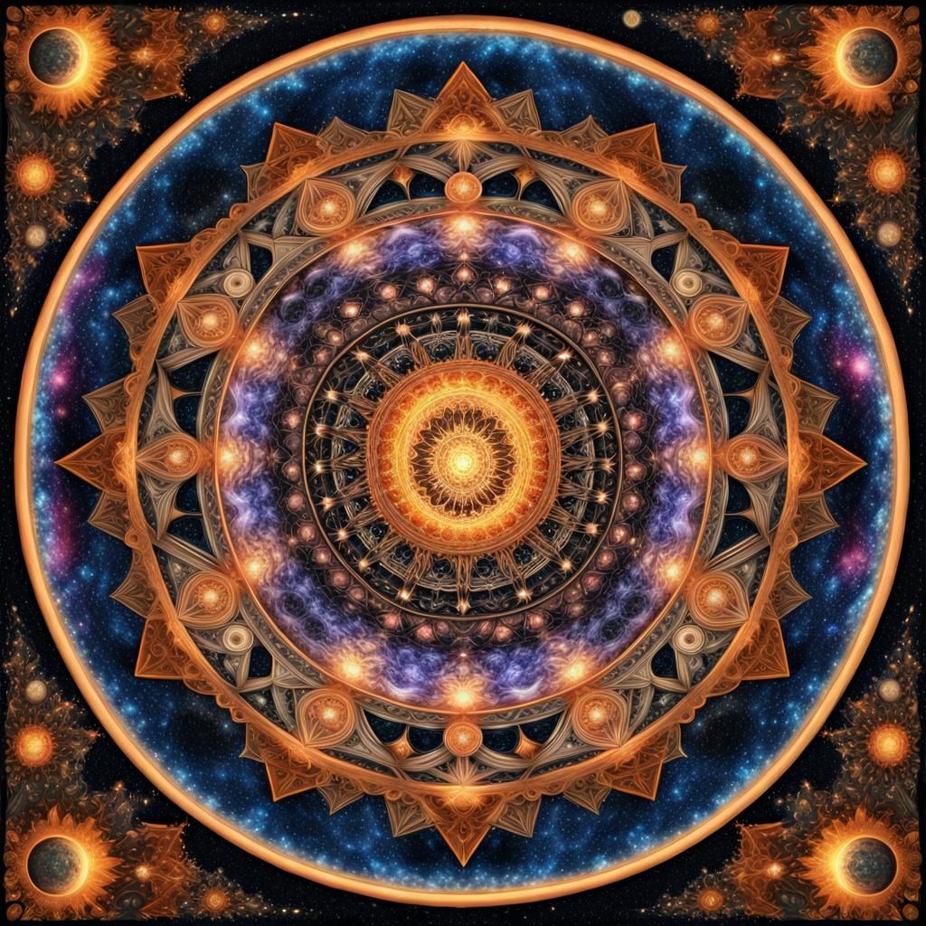 Intricate Mandala of the Universe in Digital Art