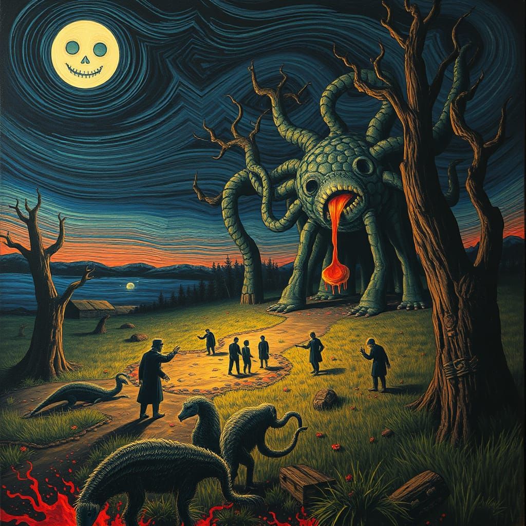 Surreal Gametogenesis Painting Inspired by Masters