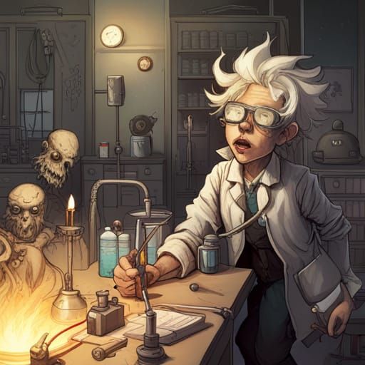Mad Scientist in Lab, Fantasycore Style