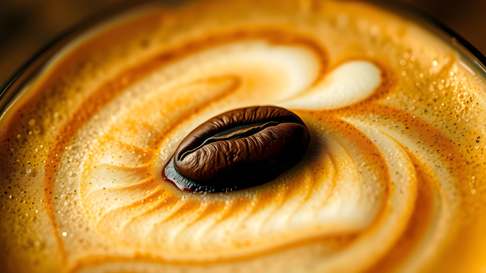 Latte Art of Coffee Bean in Charcoal Style