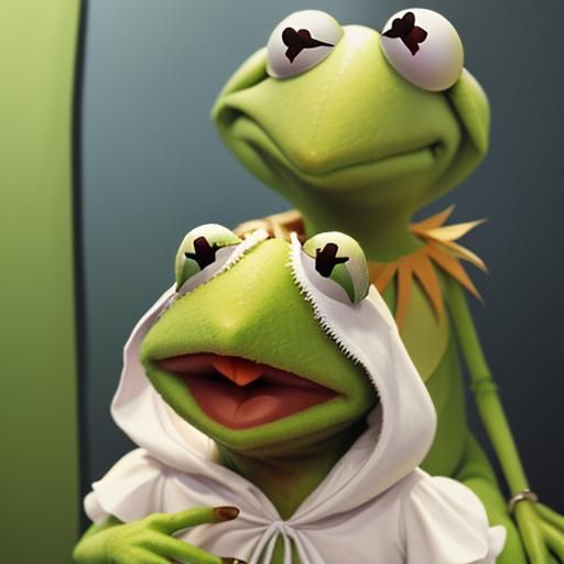 Kermit the Frog with Exaggerated Lips
