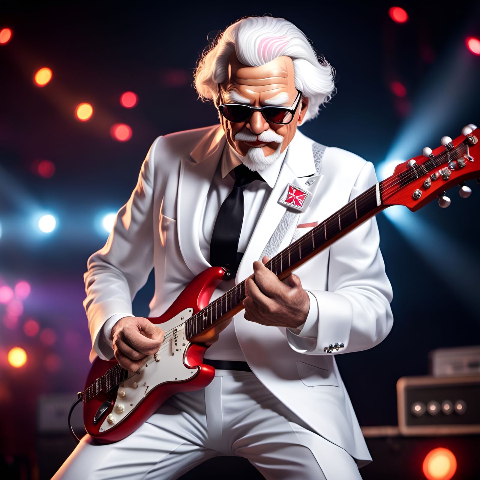Colonel Sanders Rocks the Stage in Hyperrealistic Concert