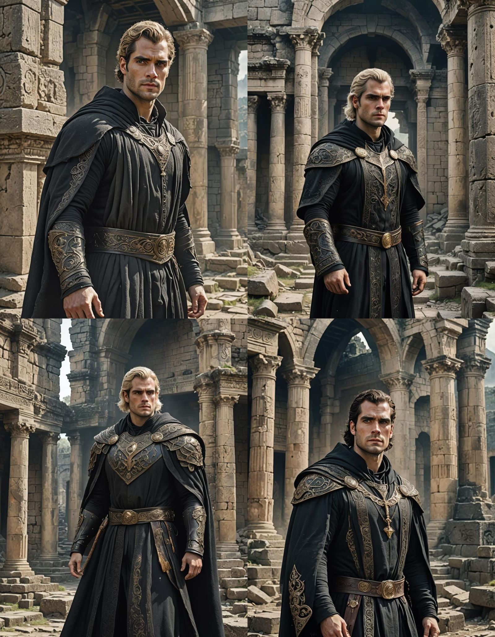 Fantasy Mage in Ancient Ruins: Hyperrealistic Rendering