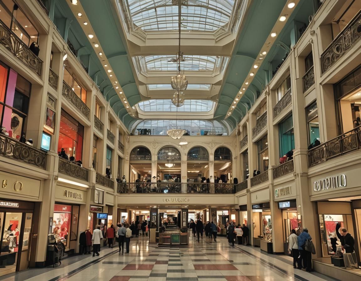 Colorful Art Deco Department Store Interior
