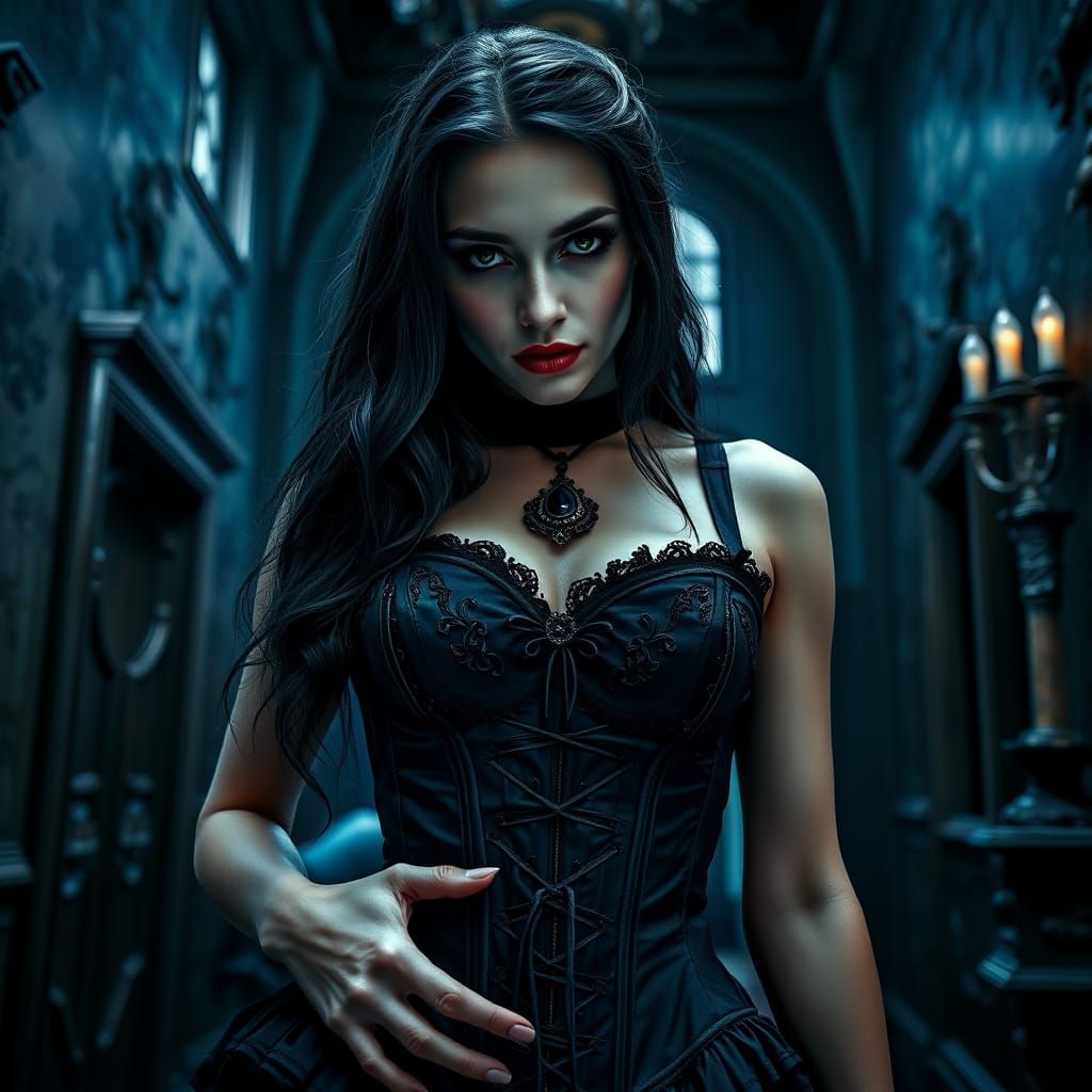 Ethereal Vampire in a Haunted Mansion