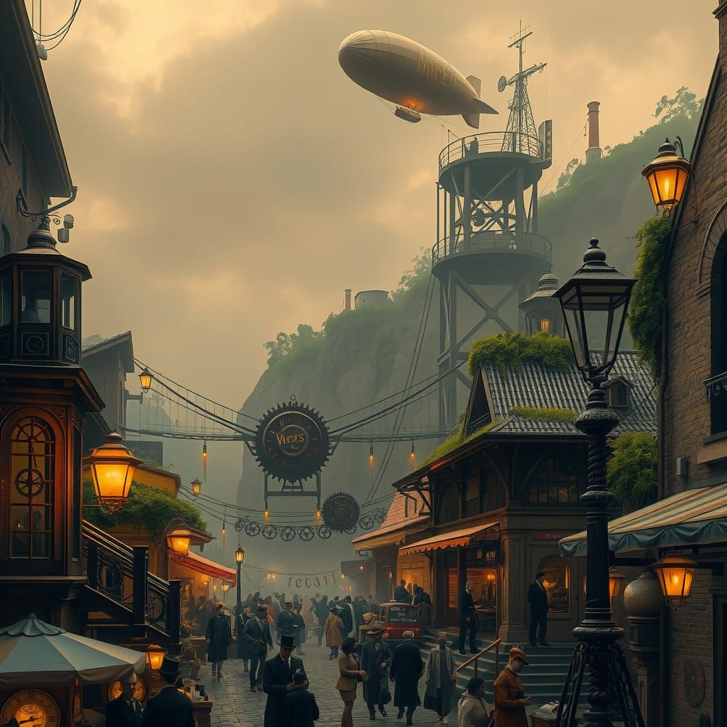 Steampunk Haven in Amber Light