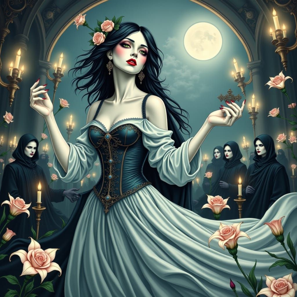 Ethereal Masquerade in Dark Waltz Grandeur