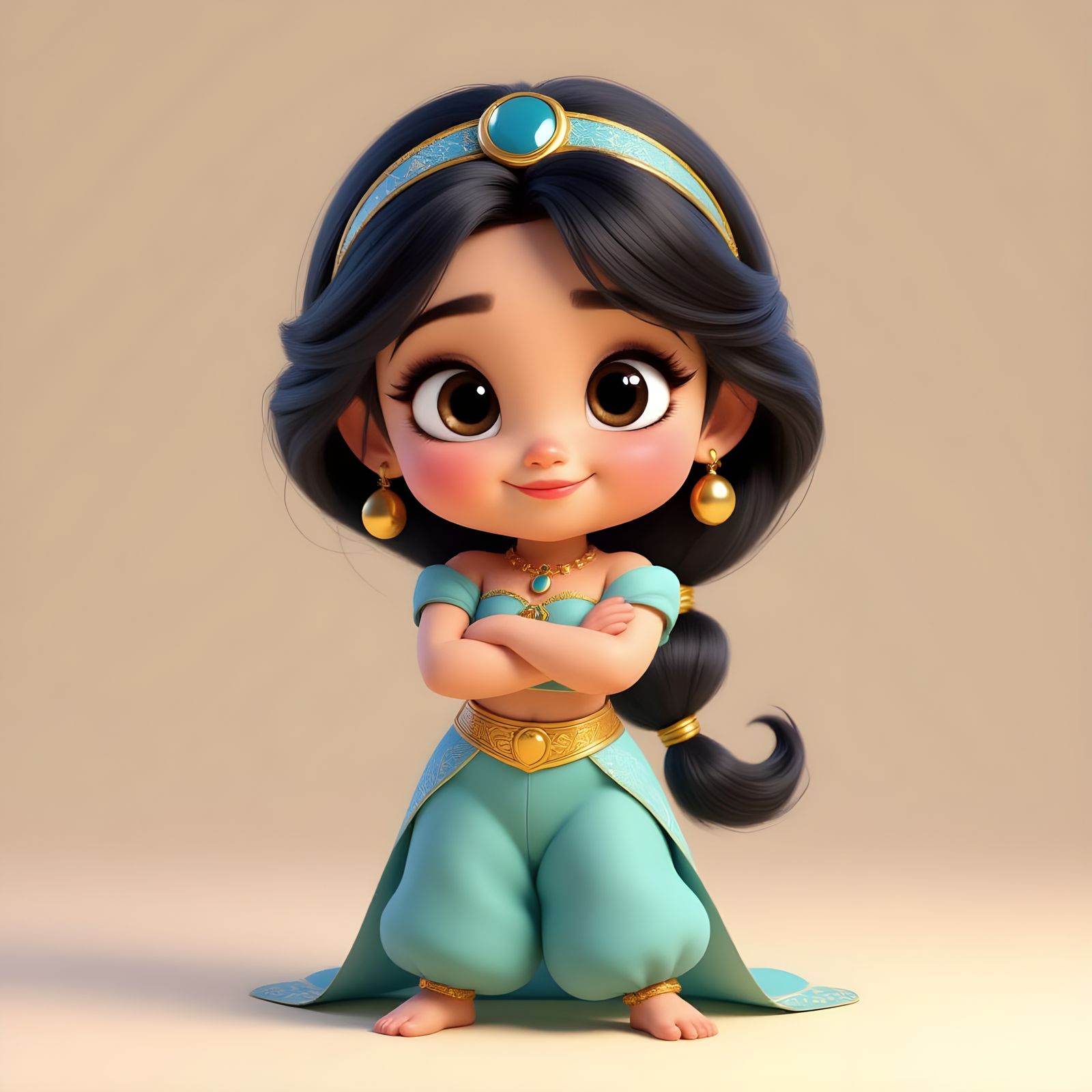 Ultra-Cute Baby Jasmine Pixar Style