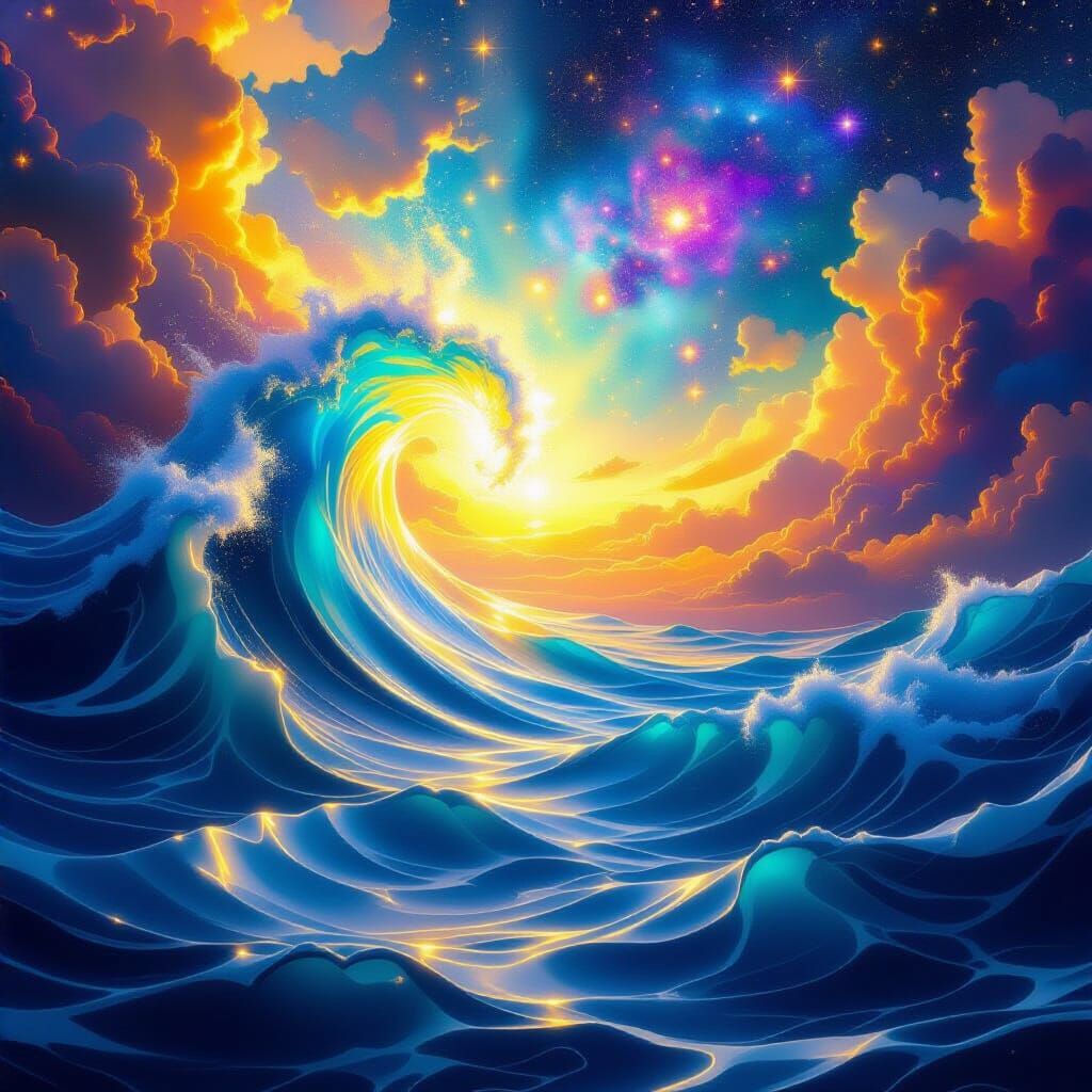 Infinite Ocean of Divine Consciousness with Galaxies