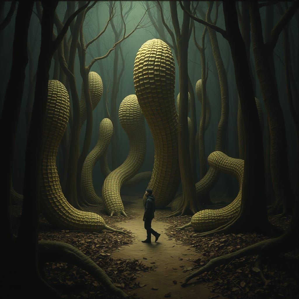 Twisted Peanut Shells in a Foreboding Forest