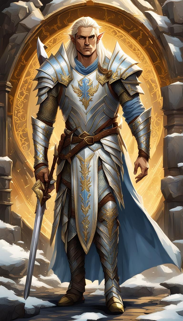 Wood Elf Warrior in Gleaming Armor, 3D Anime Art