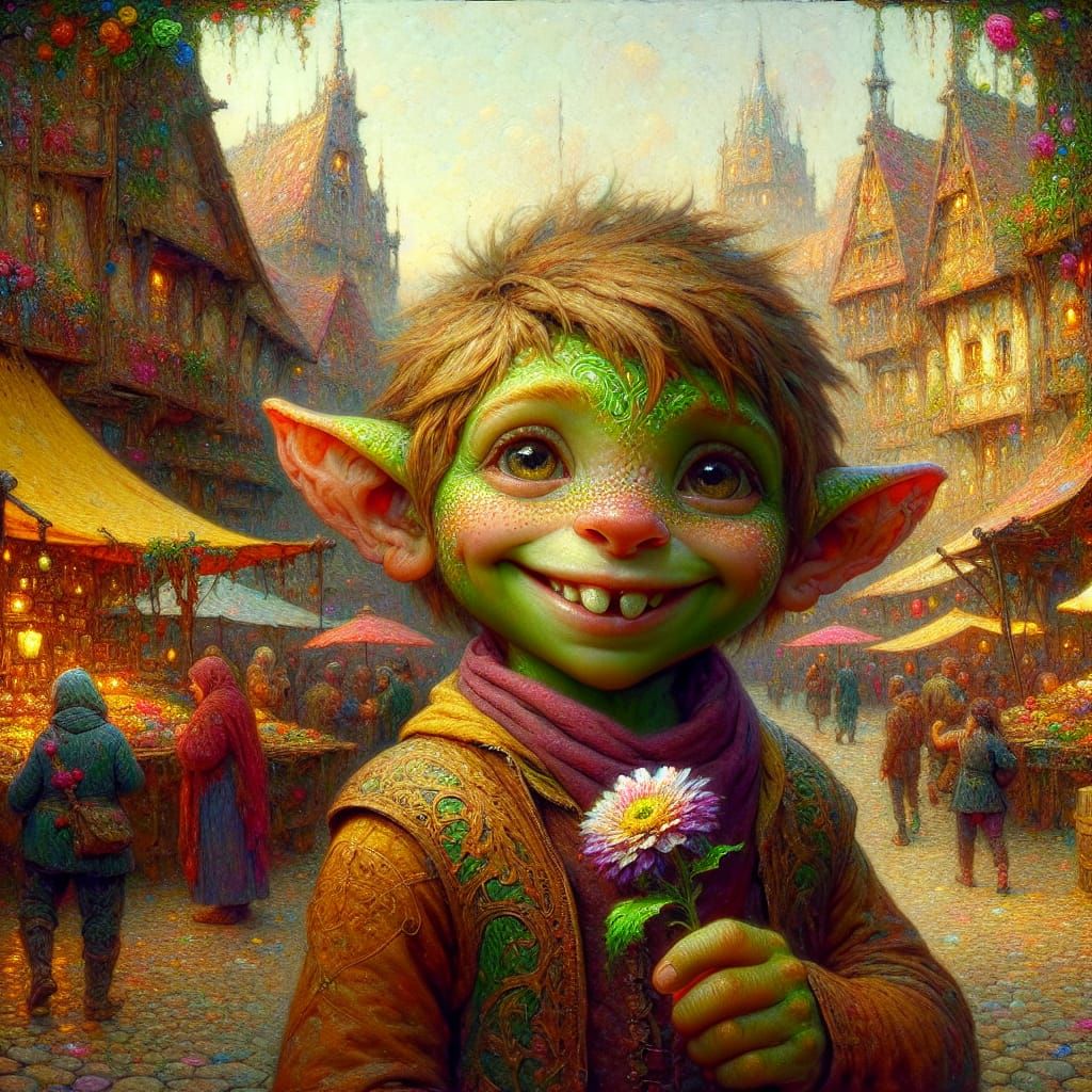 My name is booger. Would you like a flower?