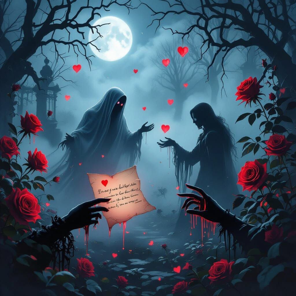 Gothic Valentine Garden: Ghostly Lovers & Spectral Roses
