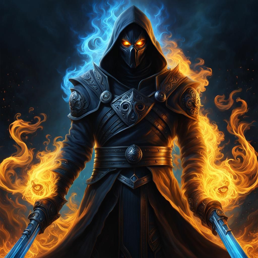 Ethereal Smoke Avatar with Glowing Eyes