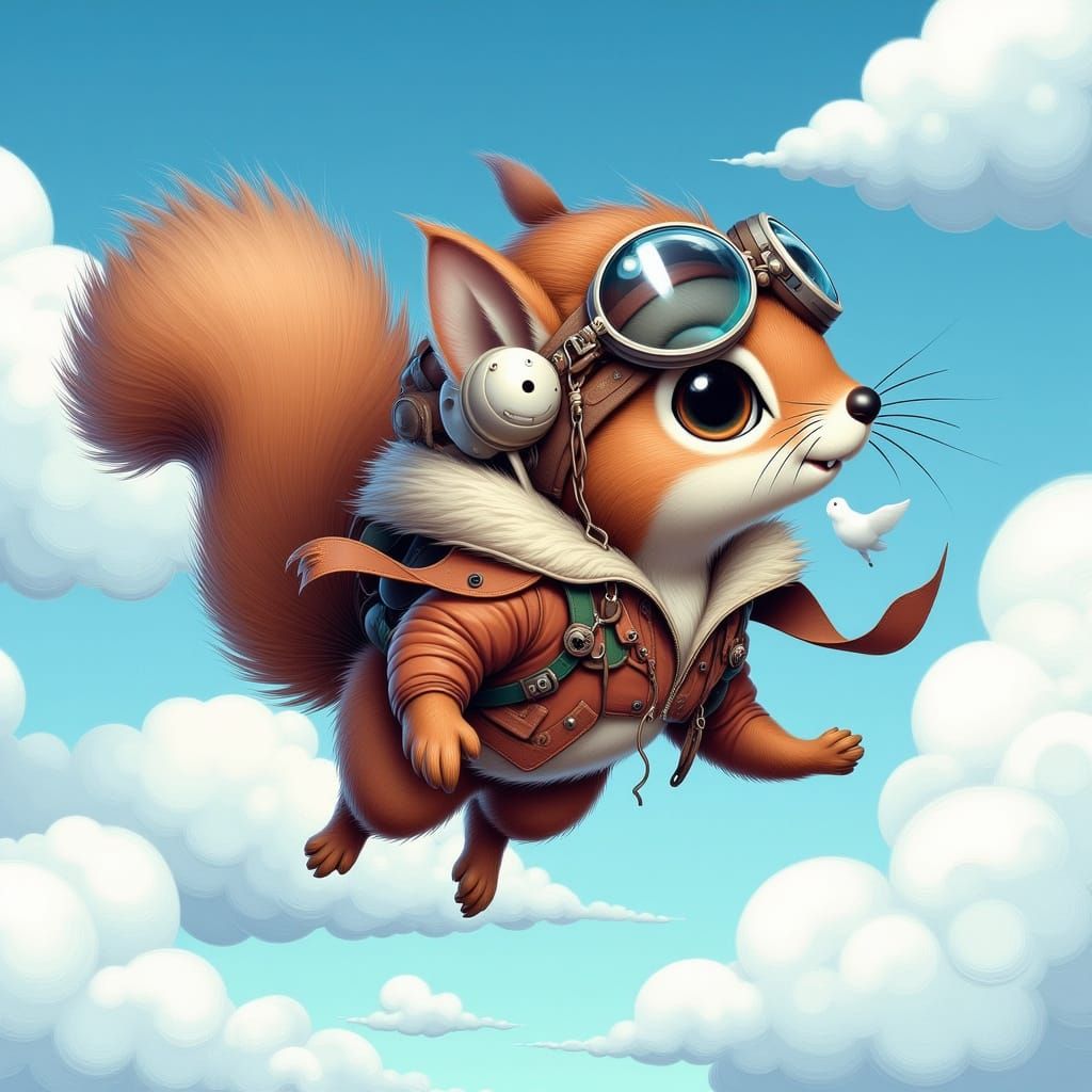 Rocky the Flying Squirrel: Classic Cartoon Illustration