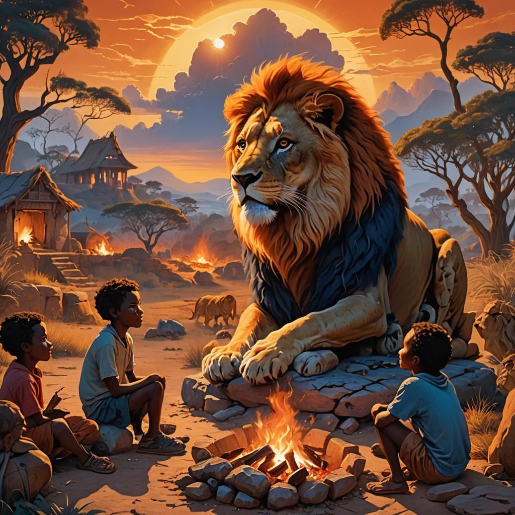 Lion's Head Village Scene at Sunset