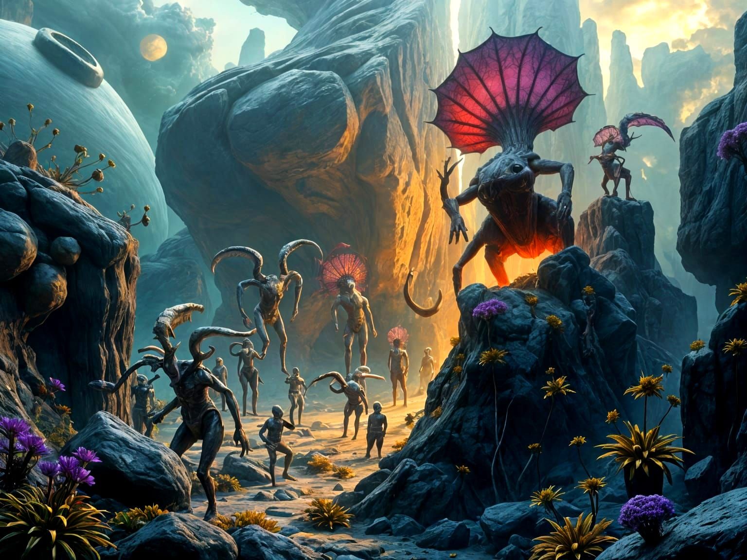 Surreal Distorted Landscape Inspired by Bosch