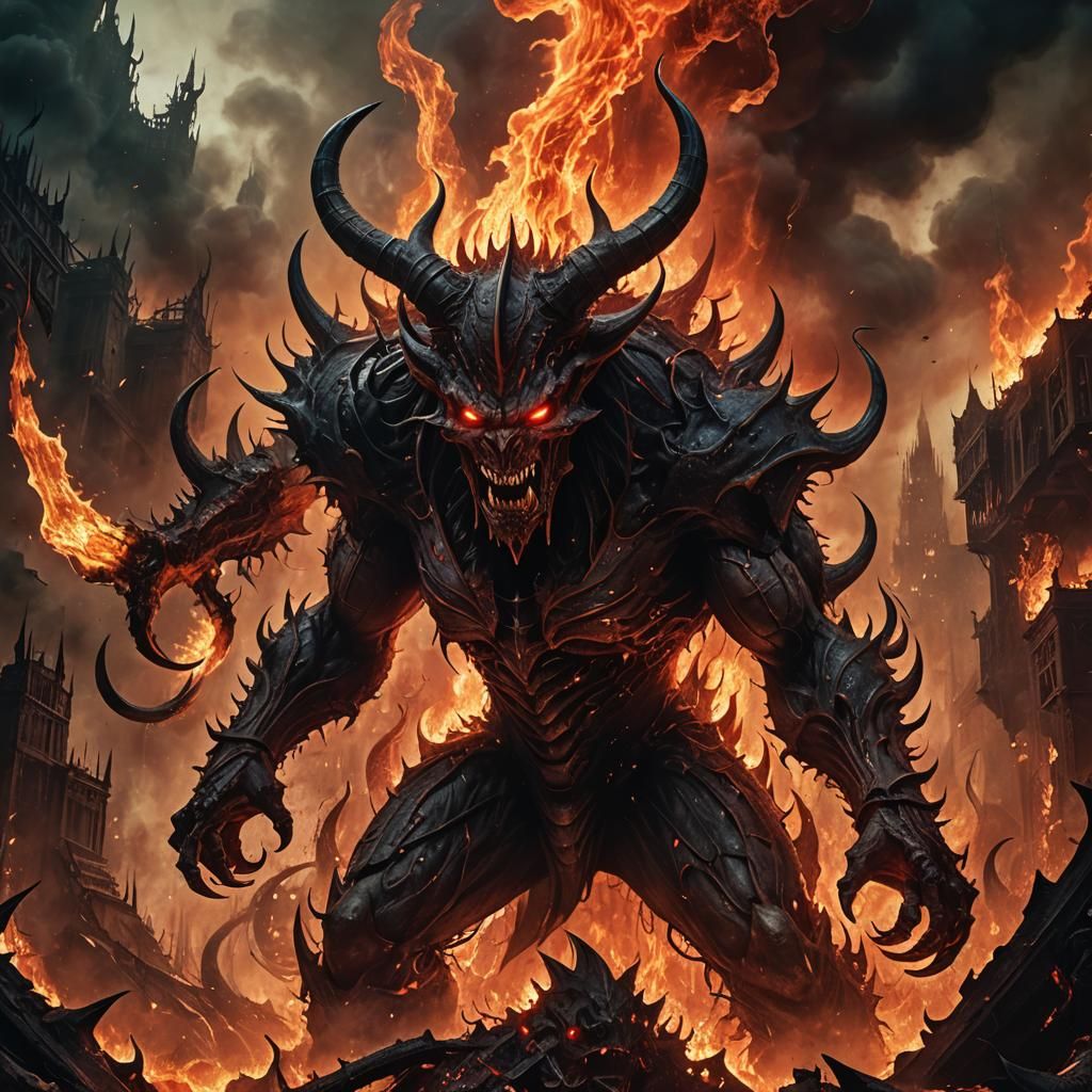 Infernal Demon Rising: Epic Dark Fantasy Art