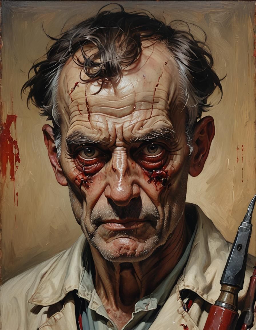 Grotesque Surgeon Portrait in Old Master Realism