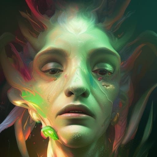 Marijuana Monster Portrait in Hyperdetailed Style