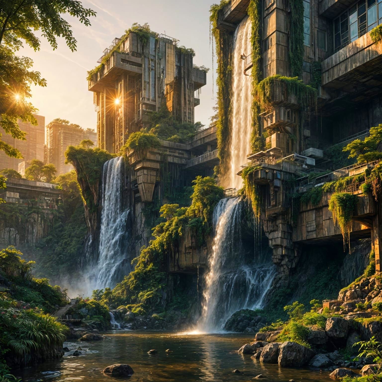 Golden Hour Dystopia: Nature's Rebellion Against Futuristic ...