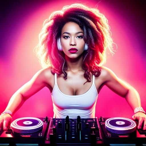 Female DJ Performing on Stage at Concert