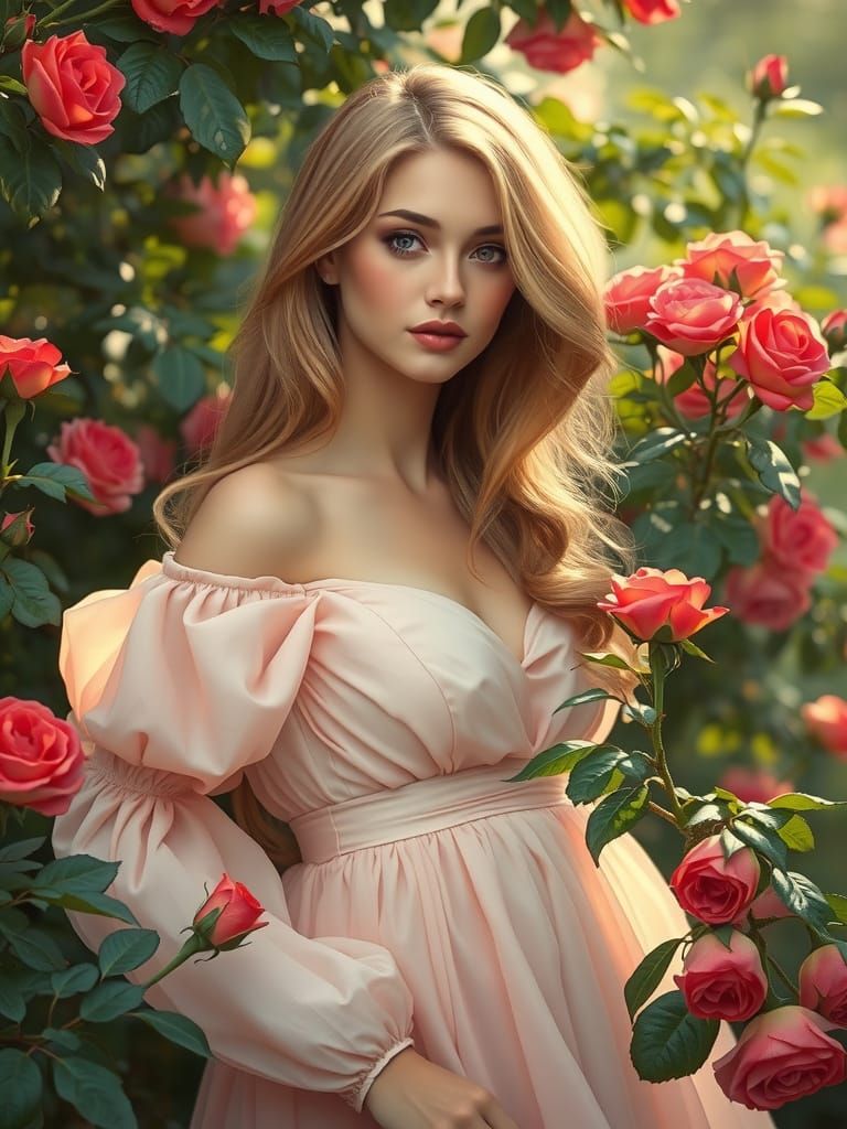 Ethereal Beauty in a Pre-Raphaelite Garden