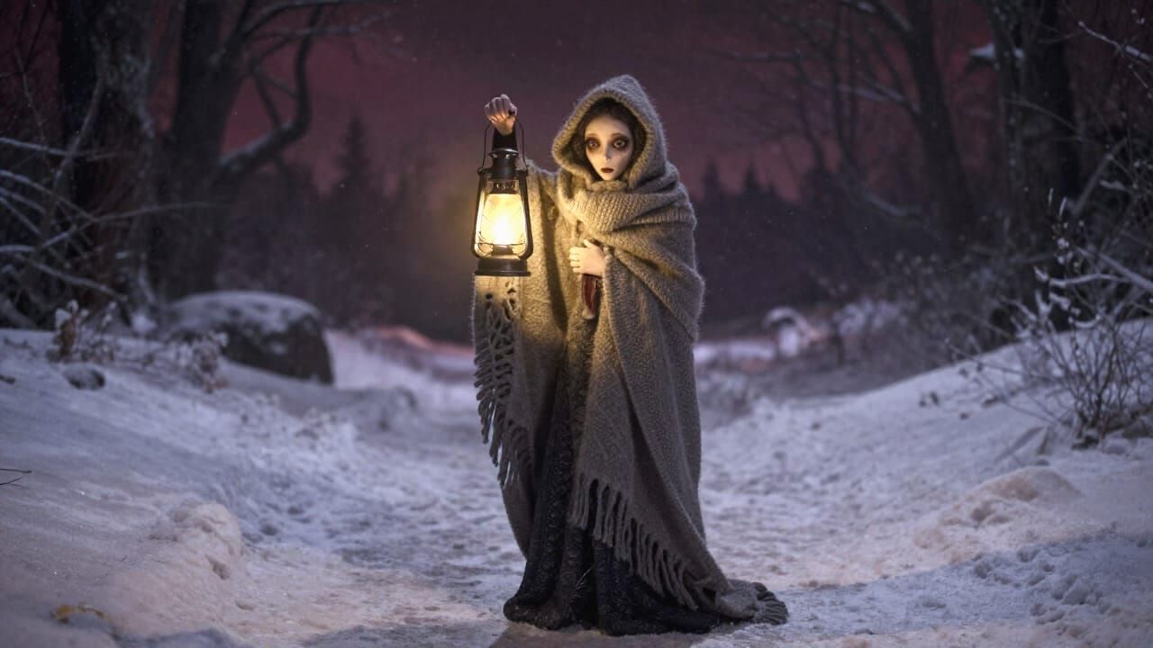 Thankful Winter Scene in Tim Burton Style