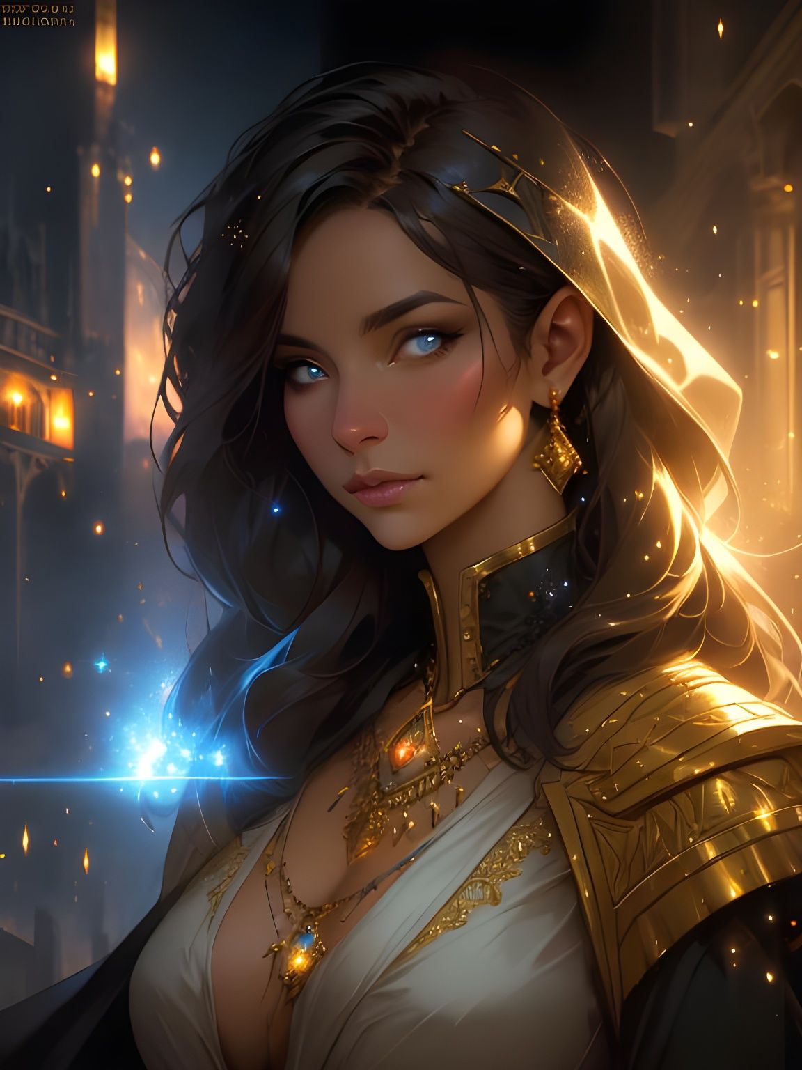 Girl Casting Magic in a Fantasy Atmosphere