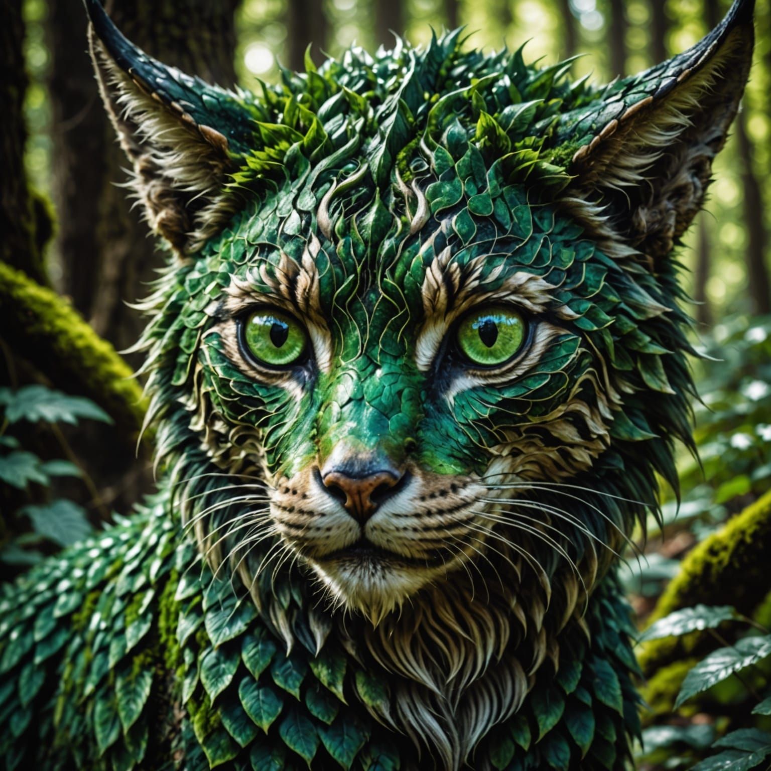 Enchanted Creature in Vivid Green Eyes