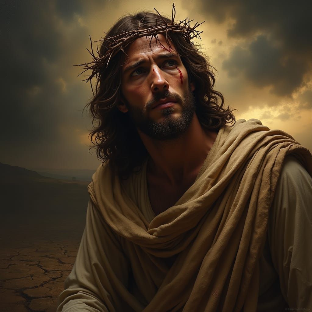 Sorrowful Jesus Christ with Crown of Thorns