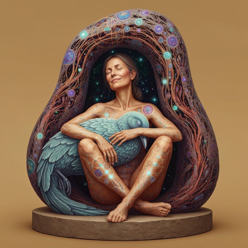 Sculptor Embraces Creation in Bioluminescent Oasis