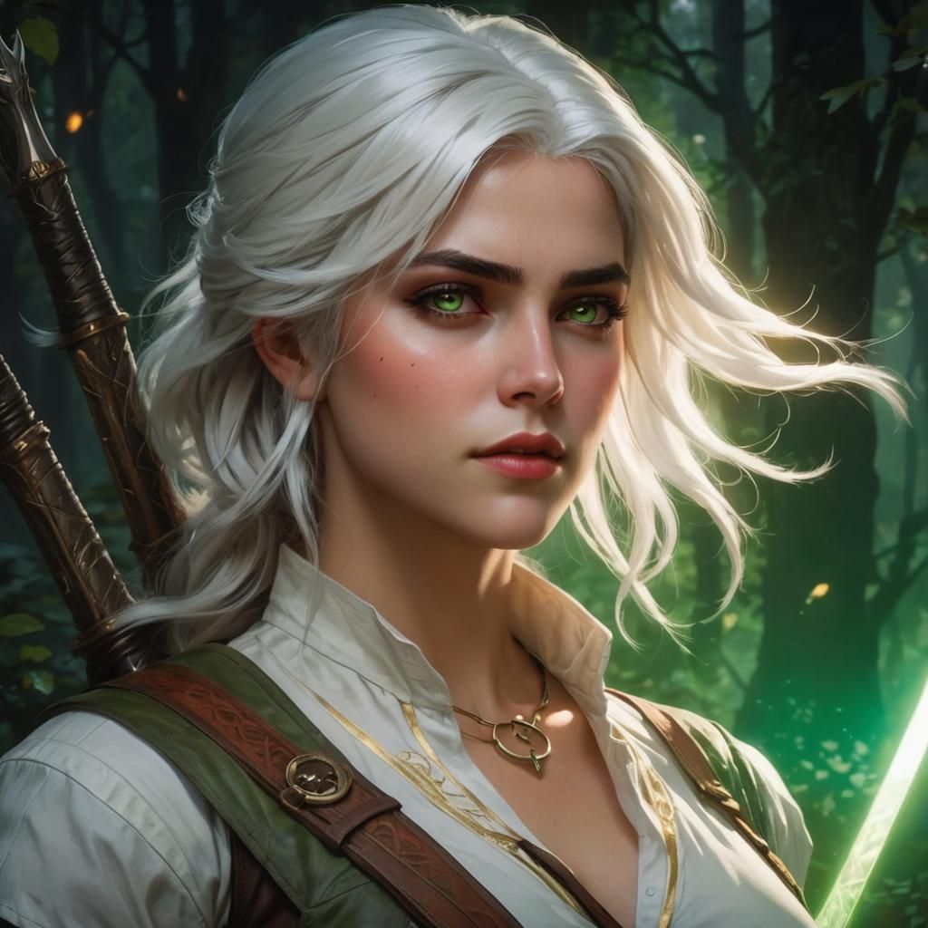 Mystical Portrait of Ciri in Art Nouveau Style