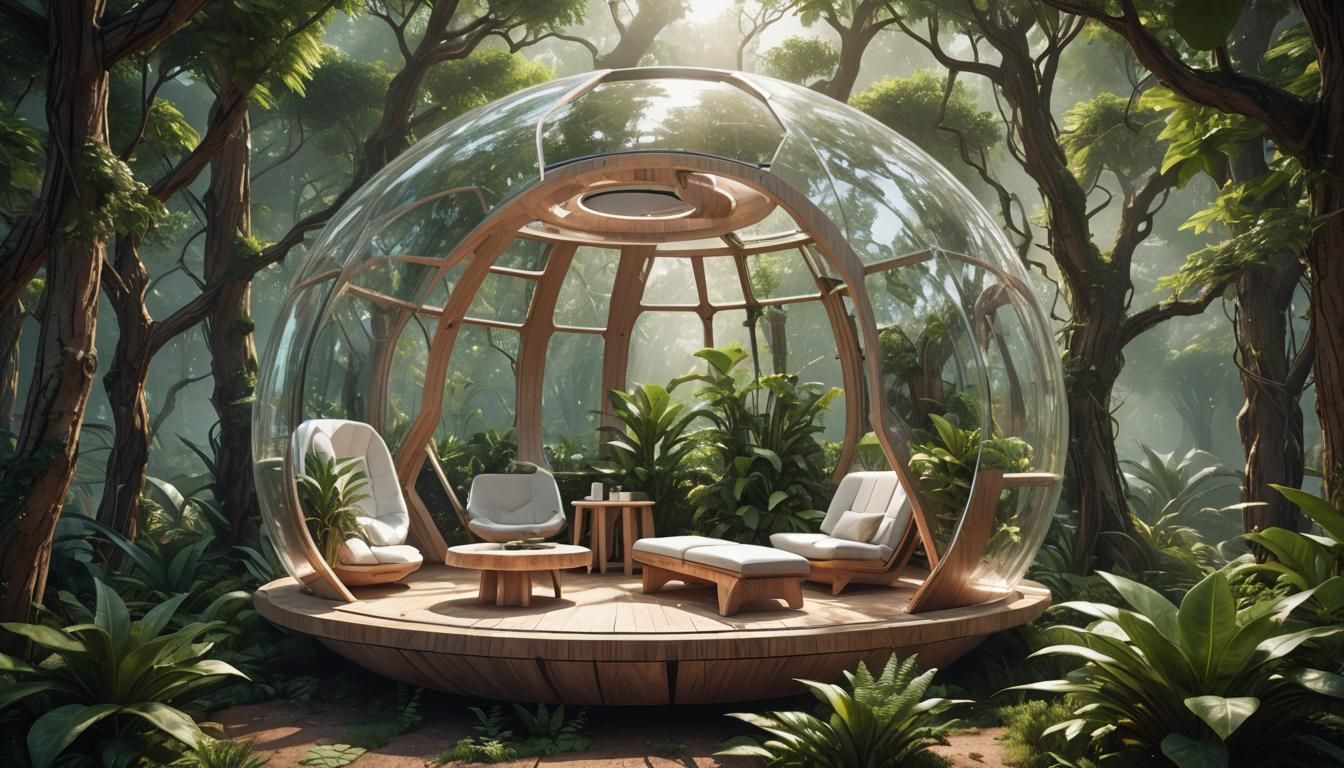 Futuristic Sci-Fi Relax Pod in Flat Design