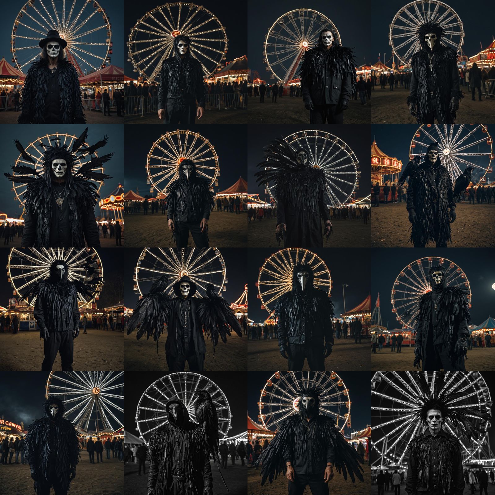 Eerie Carnival: Feathered Killer at Night