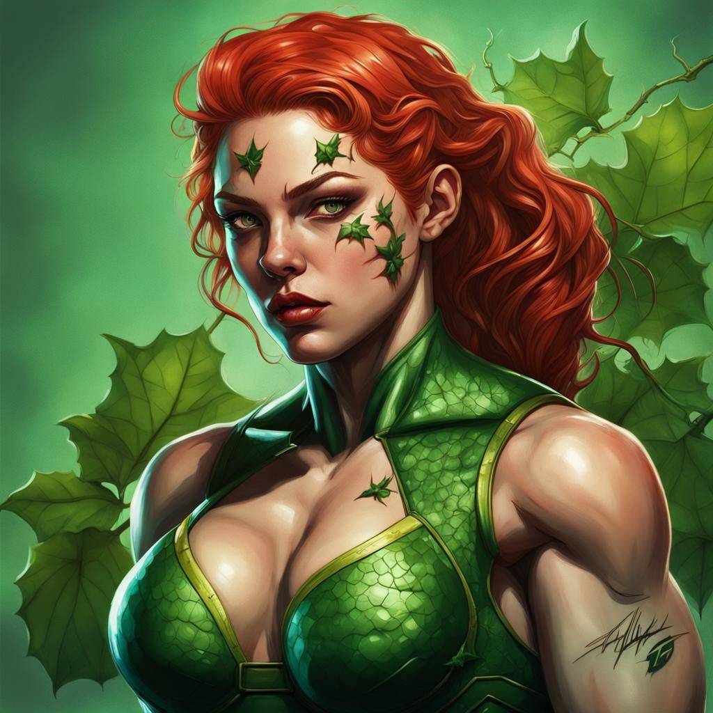 Poison Ivy as Hyperrealistic MMA Fighter