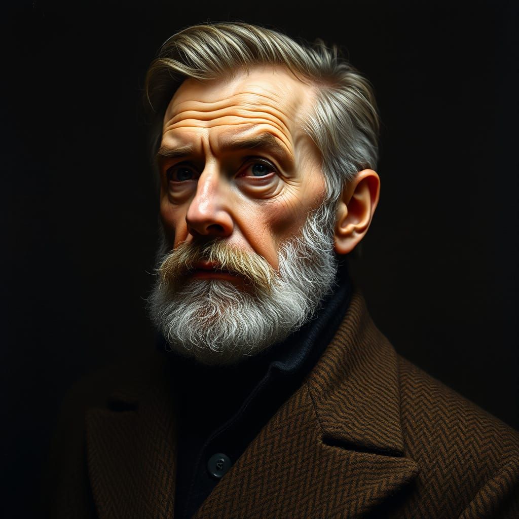 Distinguished Gentleman in Dramatic Chiaroscuro Portrait