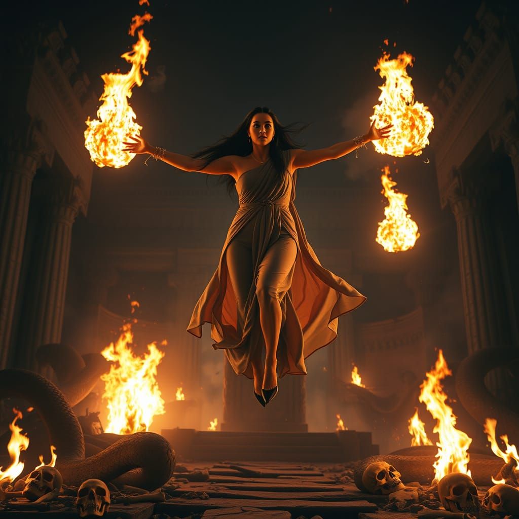 Epic Sumerian Priestess Unleashes Magical Fury