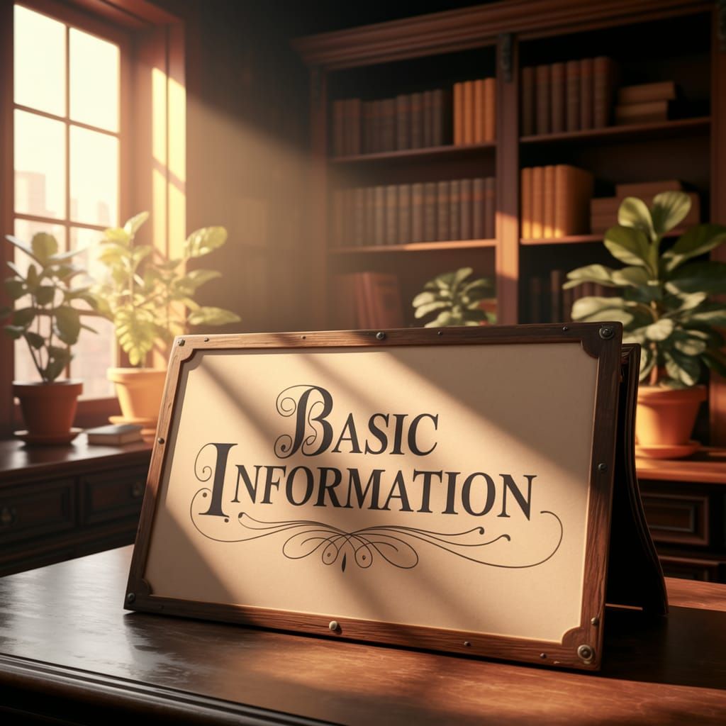 Vintage Desk with Elegant Basic Information Template